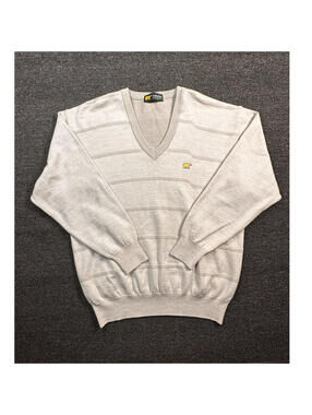 RARE Golden Bear Men's Beige 100-% Wool V-Neck Size LL